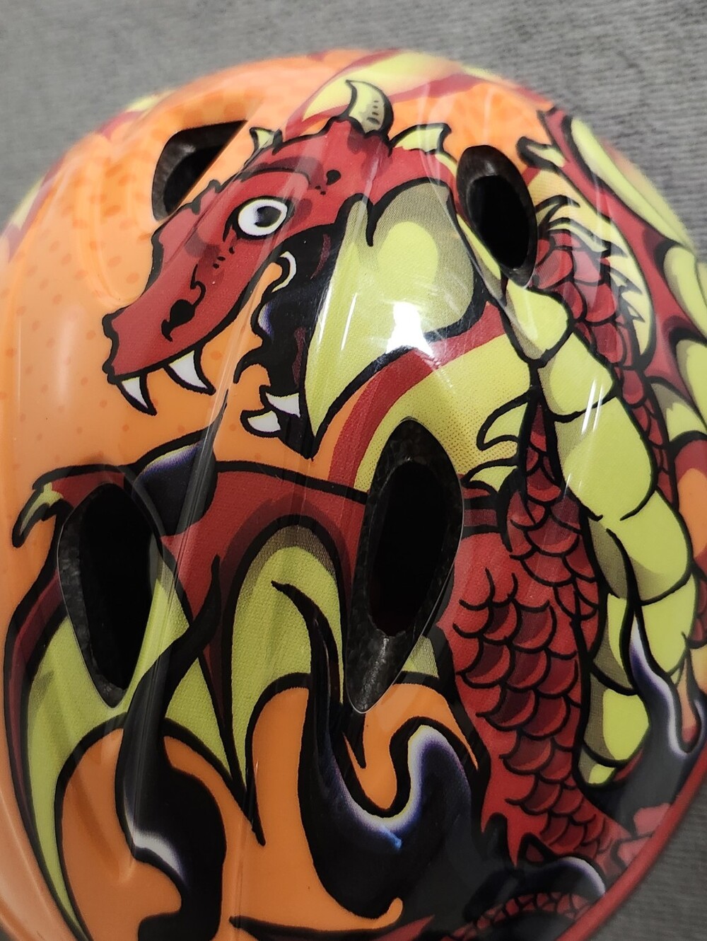 Giro Kids Orange Red Yellow Dragon Helmet